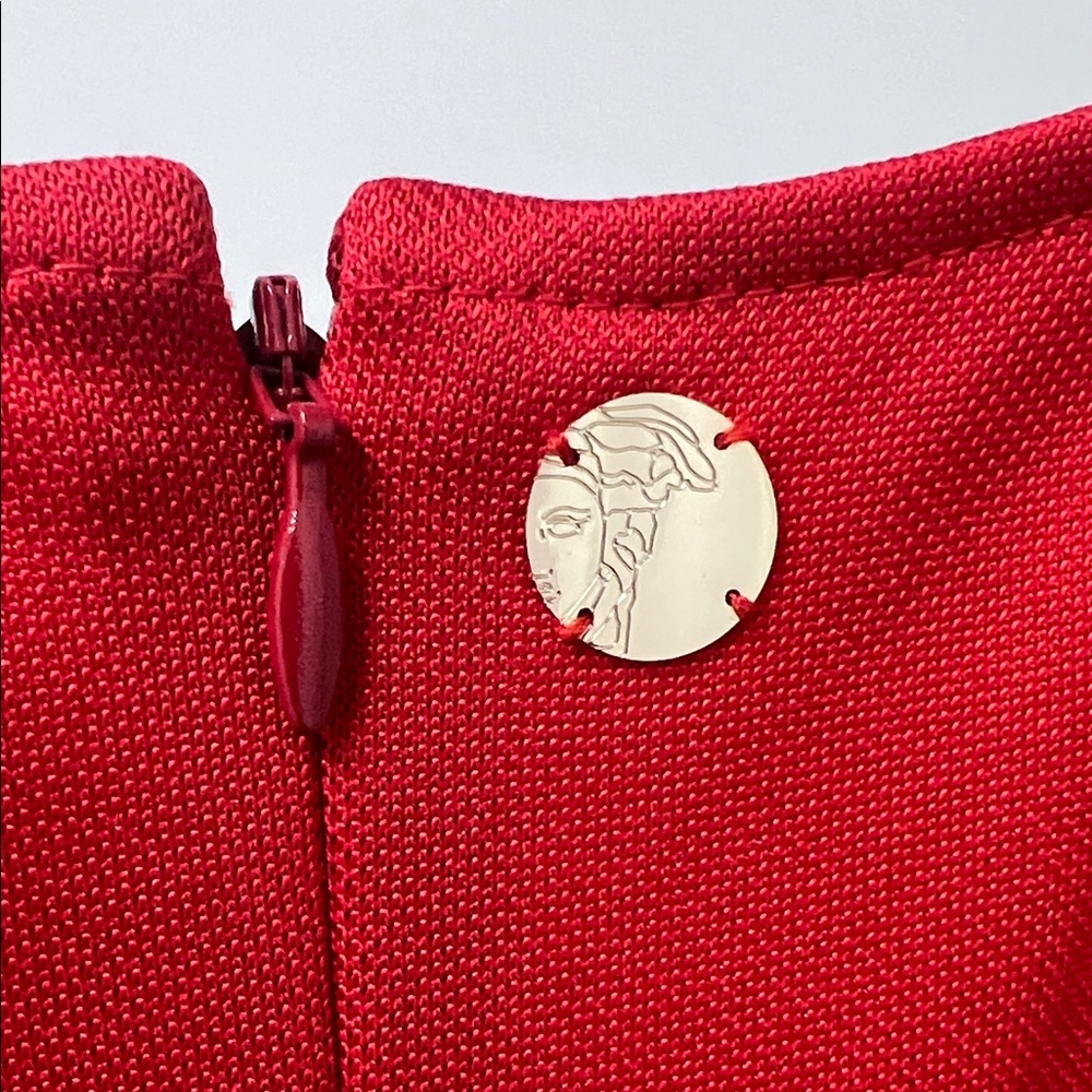 Versace Collection Red Ruched Mini Dress - Picture 3 of 9